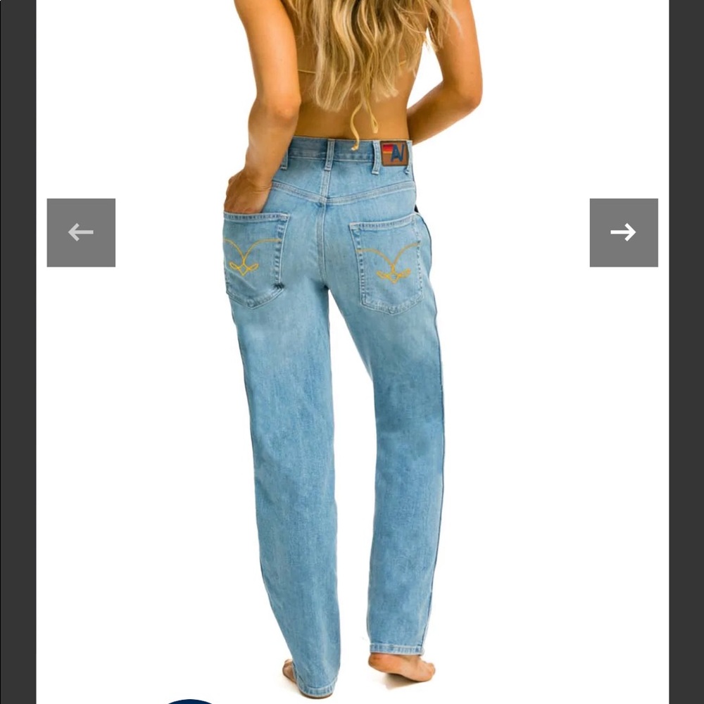 Aviator Nation Light Blue High-Rise Straight Jeans